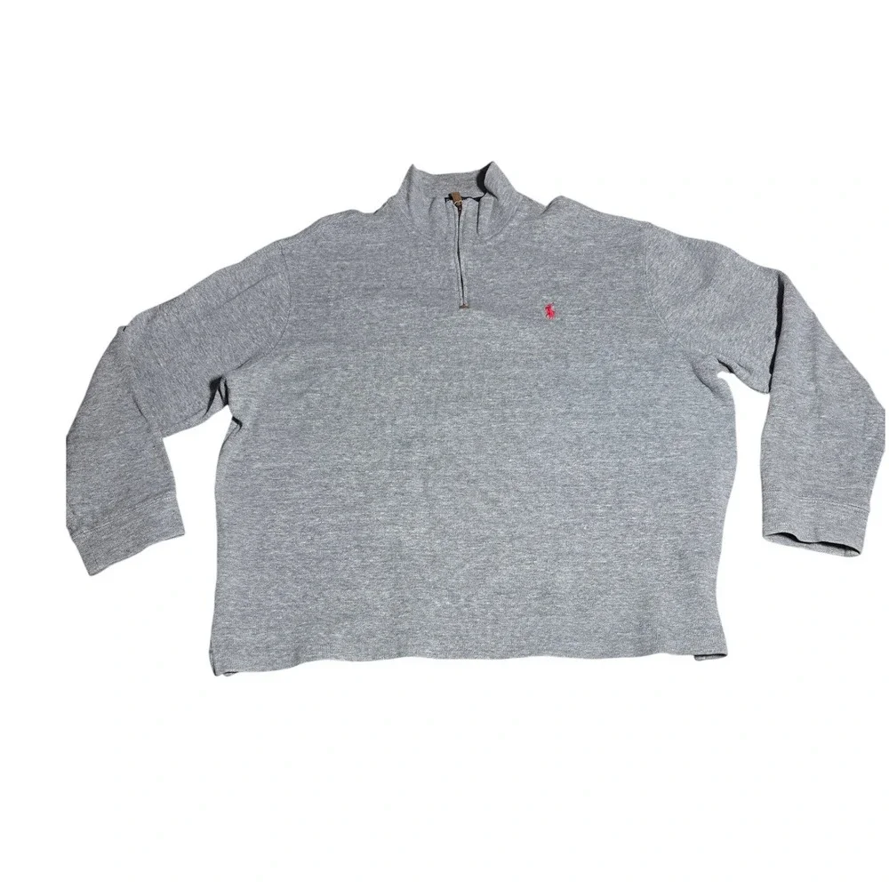 Polo Ralph Lauren‎ 1/4 Zip Pullover XL Lot 2 Gray Sweater Pony Logo